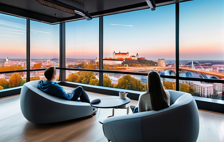 슬로바키아 유망 투자 산업 - Image Prompt 1: "Digital Innovation Hub in Bratislava"**