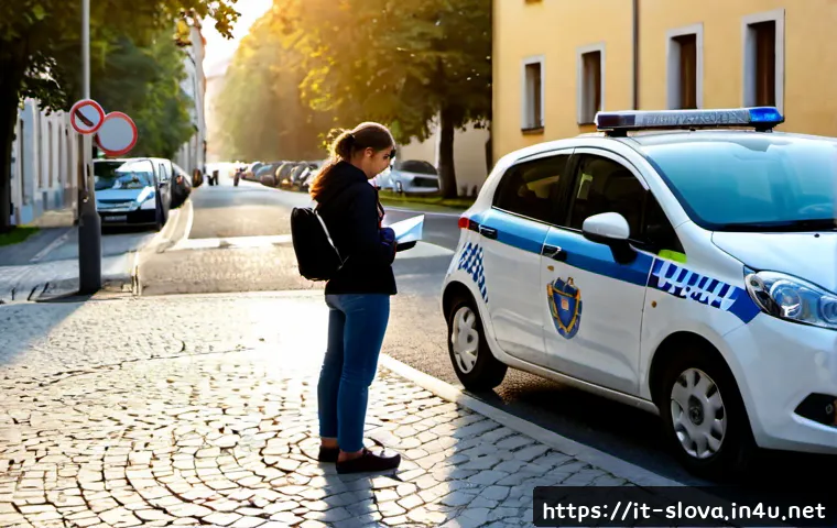 Home 10 슬로바키아 사건 사고 및 주의점 - Photorealistic travel safety scene in Bratislava, Slovakia: an Italian couple in casual European tra...